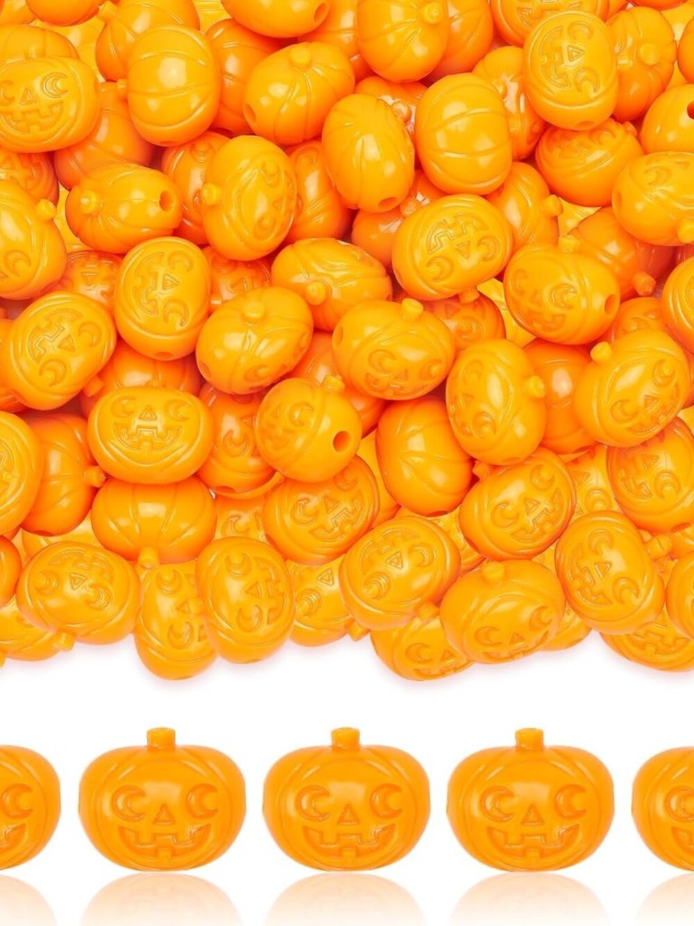 100pcs Halloween Pumpkin Beads for Jewelry Making Bracelets